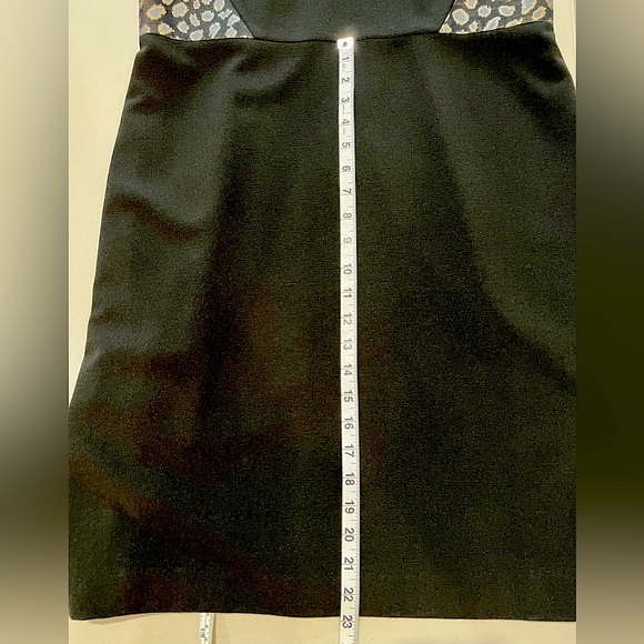 Anne Taylor color block dress, black with stylized leopard print. Size 12 EUC - Picture 13 of 13